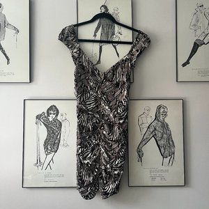 Wilfred Snakeskin Print Dress With Ruching